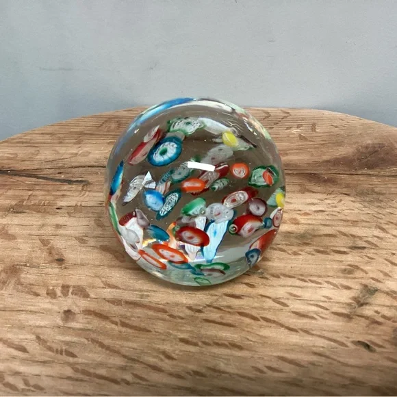 Vintage Millefiori Style Glass Art Paperweight - Excellent Gently Used Condition - Picture 3 of 15